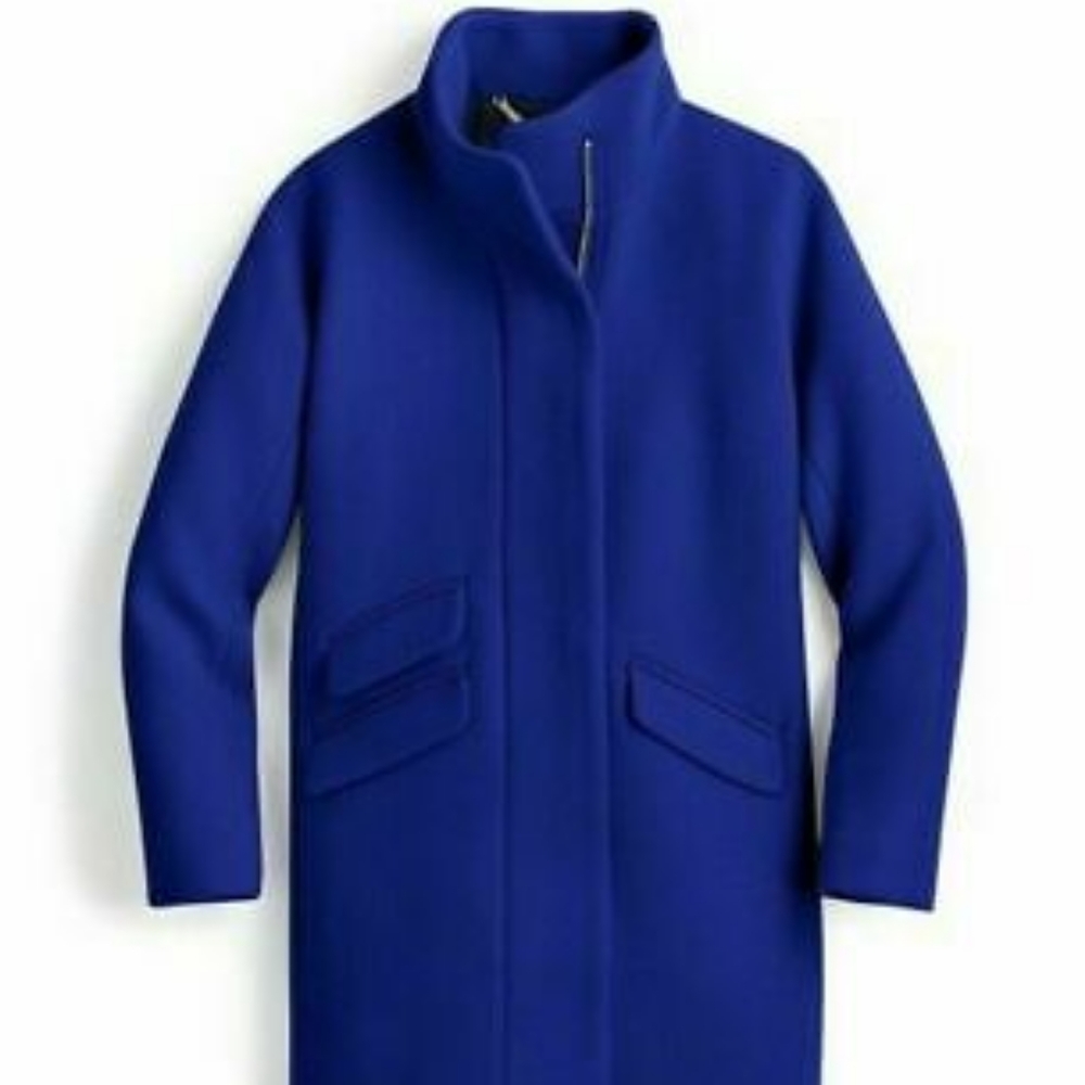 J Crew Nello Gori Italian Stadium Cloth Coat Blue